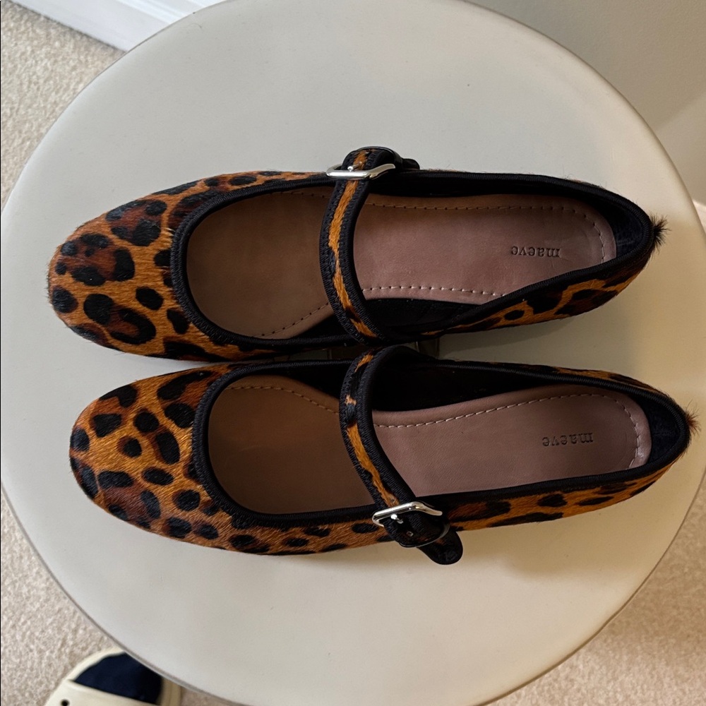 ANTHROPOLOGIE Maeve Calf Hair, Mary Jane Flats , Sz 38. - Picture 4 of 12
